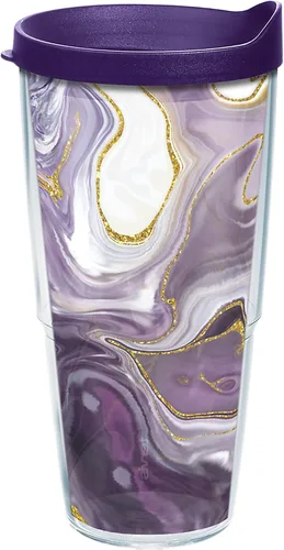 Miniatura 14 de Tervis Marble - Alexandrite hecho en Estados Unidos Vaso aislado de doble pared para viajes mantiene las bebidas frías y calientes, 16 onzas, Clásico