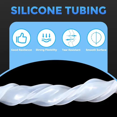 Miniatura 3 de Tubo de Silicona, 1/4" DI x 3/8" DE Tubo de Silicona Pura Manguera de Silicona de Alta Temperatura