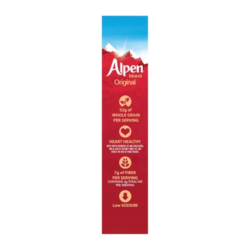 Miniatura 7 de Alpen Muesli Cereal original, cereal saludable para el corazón con copos de trigo, avena enrollada, nueces y pasas, proyecto verificado sin OMG