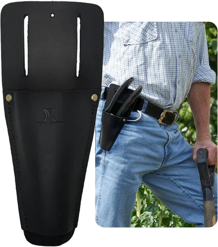 Miniatura 8 de Funda de podadora de cuero de jardín,Funda de herramienta para tijeras de podar de jardinería,Cubierta protectora de tijera duradera 2-Marrón