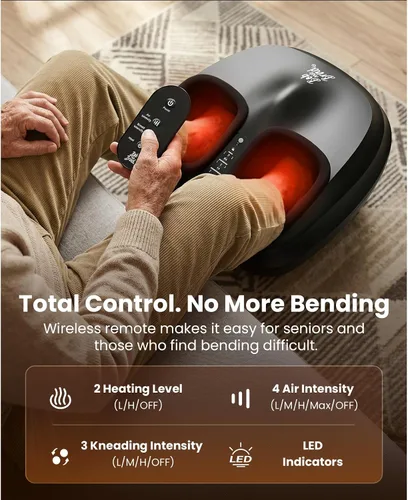 Miniatura 6 de BOB AND BRAD Masajeador de pies con calor y control remoto, Elegible para FSA Elegible para HSA, máquina masajeadora de pies Shiatsu con masaje