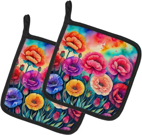 Miniatura 31 de Caroline's Treasures Juego de soportes para ollas de cocina coloridos de Asters, resistentes al calor, almohadillas calientes para cocinar, hornear