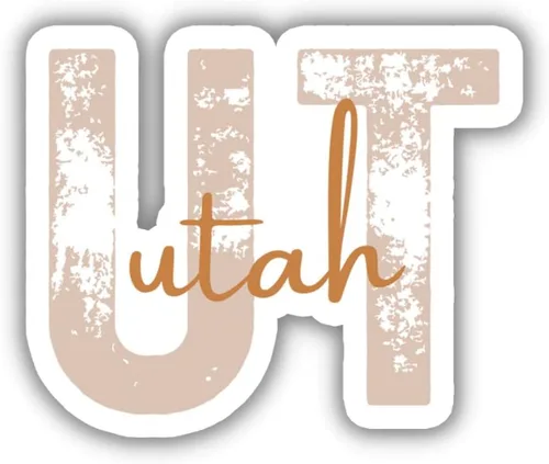 Adhesivo de viaje del estado de Utah, varios colores, código del estado de UT, vinilo para laptop botella de agua, planificador de diario Places