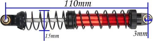 Miniatura 6 de 4 amortiguadores de metal Vgoohobby ajustables compatibles con Axial SCX10 Traxxas TRX4 D90 90046 Redcat Gen7 1/10 RC Crawler Car (rojo, 4.331 in)