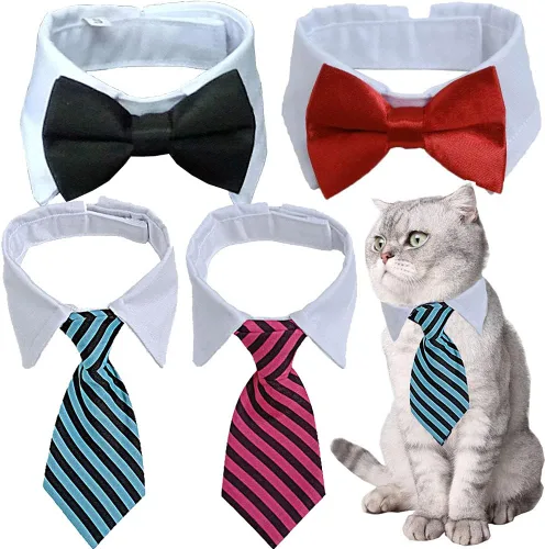 Miniatura 15 de 8 piezas de gafas de sol para mascotas, perro, gato, corbatín para mascotas, disfraz de mascota, collar formal ajustable para gatos, perros