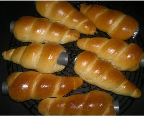 Miniatura 7 de Joyeee Paquete de 30 moldes antiadherentes grandes para cuerno crema, acero inoxidable de 5 pulgadas para cocinar pasteles daneses, forma de #76