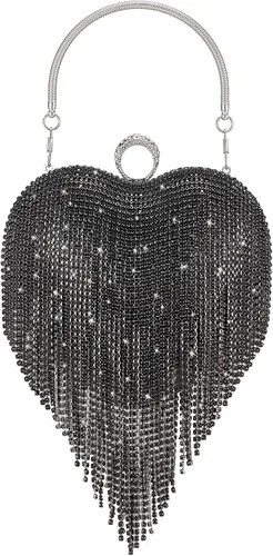 SWEETV Bolso de mano con diamantes de imitación para mujer, brillante bolso de mano de noche para formalbodacóctelbaile de graduaciónfiestaclub