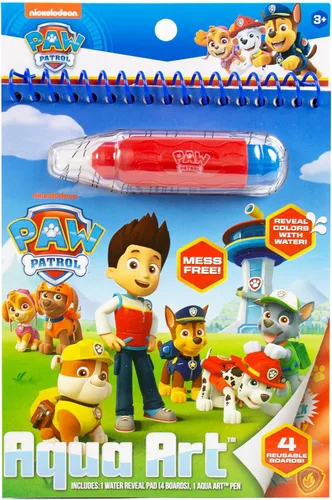Paw Patrol Aqua Art, Colorea 4 páginas de Aqua Art reutilizables con un bolígrafo de agua, actividades reutilizables sin desorden para niños