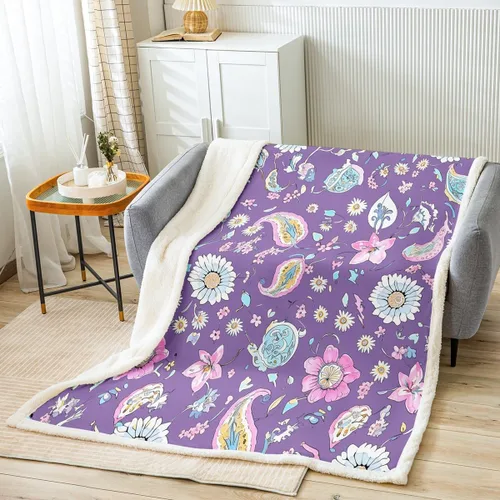Miniatura 14 de Manfei Manta de margaritas, manta de flores amarillas y blancas para sofá, manta de cama de jardín botánico para niños y niñas, decoración