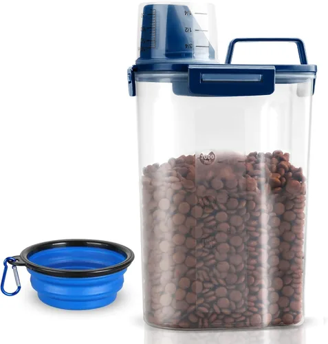 Miniatura 13 de TIOVERY Recipiente mejorado para almacenamiento de comida para perros pequeño, recipiente hermético para comida de gatos, recipiente para comida