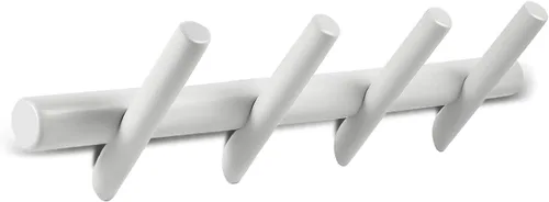 Miniatura 6 de KYSMOTIC Perchero de Pared Moderno de Madera - Montado en la Pared - Negro con 4 Ganchos de Madera - Para Colgar Ropa, Batas, Toallas, Sombreros