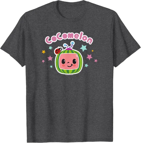 Miniatura 10 de CoComelon Camiseta clásica con logotipo de cara sonriente centrada, Negro