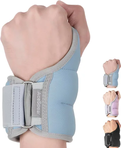 AceSpear - Pesas de muñeca con cierre de bucle para pulgar para hombres y mujeres, 1 libra * 2, 2 libras * 2, 3 libras * 2, pesas de tobillo, Azul