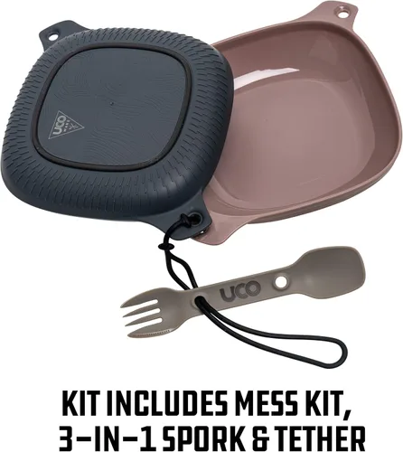 Miniatura 2 de UCO Kit de 4 piezas para acampar con cuenco, plato y juego de utensilios de tenedor 3 en 1 Venture
