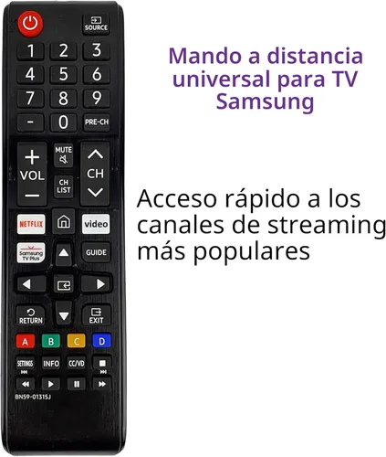 Miniatura 2 de Mando a distancia universal para Samsung TV, BN59-01315J Reemplazo remoto para todos los televisores inteligentes Samsung LCD LED HDTV 3D