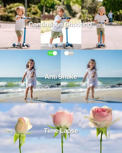 Miniatura 3 de Cámara digital, cámara para niños con tarjeta de 32 GB, FHD 1080P 44MP cámara de vlogging, cámara digital de zoom de 16X y disparo, cámaras Negro