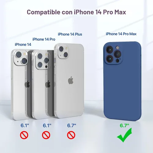 Miniatura 6 de Miracase - Funda magnética diseñada para iPhone 14 Pro Max, de silicona líquida, a prueba de golpes, con protector de pantalla y protección