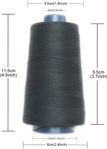 Miniatura 4 de Luwigs Hilo de tejido negro 100% poliéster para hacer pelucas, extensiones de cabello de trama de cabello, 1 unidad (1 unidad, negro)