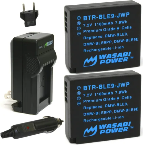 Wasabi Power Batería (paquete de 2) y cargador para Panasonic DMW-BLE9, DMW-BLG10 y Panasonic Lumix DMC-GF3, DMC-GF5, DMC-GF6, DMC-GX7, DMC-LX100