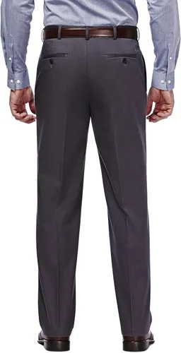 Miniatura 3 de Haggar - Pantalón caqui para hombre, diseño de ajuste clásico con frente plano, no se plancha (tallas regulares, grandes y altas)