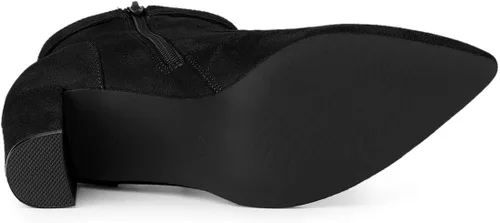 Miniatura 6 de Allegra K Botines de tacón con cremallera y punta puntiaguda para mujer