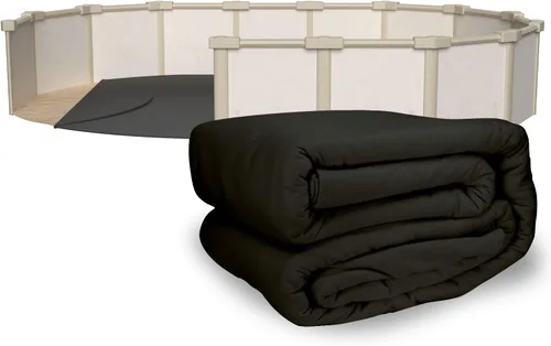 Rhino Pad Almohadilla ovalada de revestimiento de piscina de 10 x 15 pies para piscinas sobre el suelo, alfombrilla duradera resistente a pinchazos,