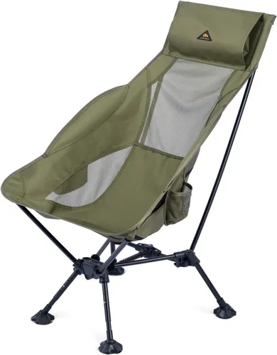 Miniatura 21 de iClimb Silla de camping ultraligera compacta plegable para playa con pies grandes antihundimiento y soporte de espalda con cuerda