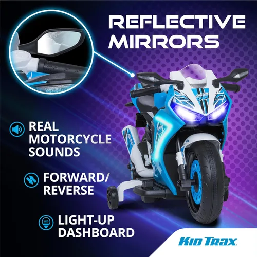 Miniatura 6 de Kid Trax Motocicleta eléctrica con luz de 6 V para niños pequeños, bicicleta para niños pequeños, juguetes para interiores y exteriores, duradera