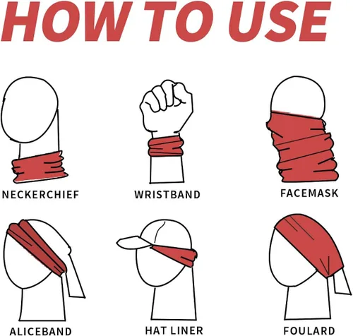 Miniatura 6 de Ningboo 2 bandanas mágicas con diseño de bandera de Grunge