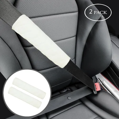 Miniatura 2 de Amooca Funda suave para cinturón de seguridad, 2 cojines para cinturón de seguridad, 2 unidades para una conducción más cómoda, ajuste universal