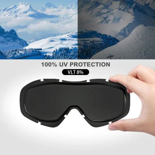 Miniatura 13 de OutdoorMaster OTG Gafas de esquí – Gafas sobre lentes para esquí y snowboard para hombres, mujeres y jóvenes – 100% de protección UV A1-vlt 46%
