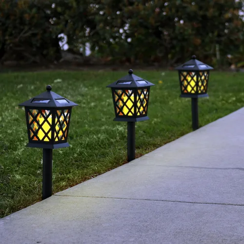 Miniatura 5 de Alpine Corporation Estacas de luz LED para exteriores de 16 pulgadas de alto (juego de 4)