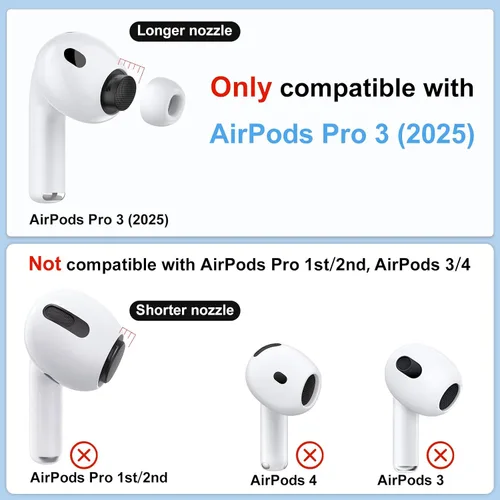 Miniatura 2 de Almohadillas de repuesto con infusión de espuma compatibles con AirPods Pro 3 (2025), comodidad superior, cancelación de ruido mejorada, ajuste