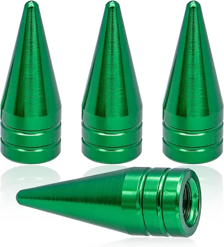 Miniatura 22 de 4 piezas de tapas de válvula de rueda con forma de punta, válvula de rueda de aleación de aluminio con punta, universal para automóviles, SUV