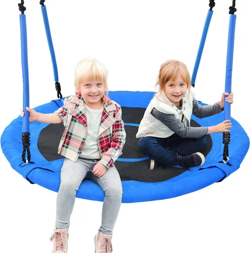 Trekassy Columpio redondo para árbol de 700 libras de 40 pulgadas con asas para niños y adultos, Oxford 900D, impermeable, 2 correas para colgar en
