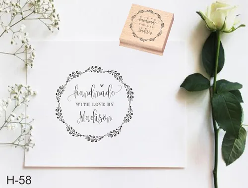 Miniatura 2 de Sello con nombre personalizado, sello de firma personalizado, sello comercial hecho a mano, hecho a mano por sello, sello de madera hecho a medida