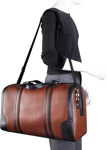 Miniatura 5 de McKlein Bolsa de lona de cuero de 20 pulgadas, color marrón
