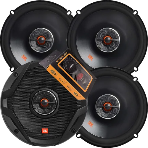 2 pares de altavoces coaxiales de audio para automóvil JBL Club Series de 6-1/2 pulgadas con manejo de potencia, 60 W RMS, pico de 180 W, respuesta