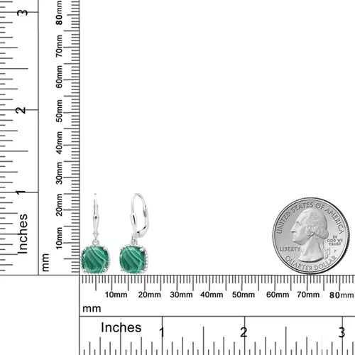Miniatura 56 de Gem Stone King Aretes colgantes de plata de ley 925 de 0.315 pulgadas para mujer