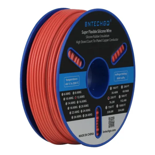 Miniatura 23 de BNTECHGO Carrete de alambre de silicona calibre 12, 50 pies, color marrón, flexible, 12 AWG, alambre de cobre estañado trenzado