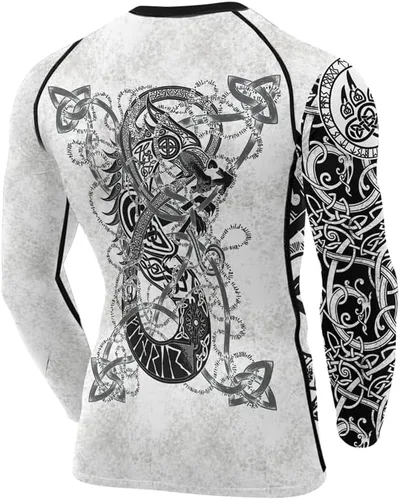 Miniatura 3 de FORMONIES POD Viking - Camiseta de compresión para hombre, manga larga, capa base para jiu jitsu