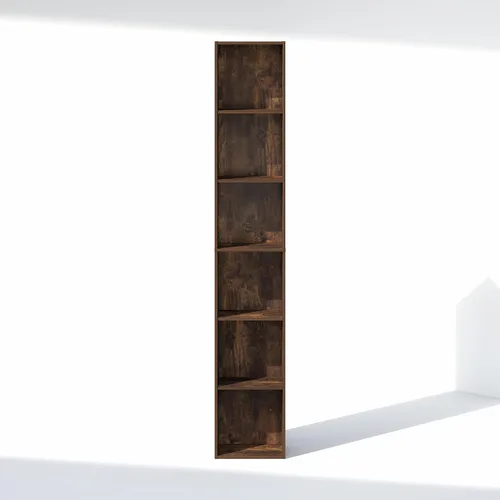 Miniatura 7 de Furinno Organizador de armario de 6 niveles para cubículo, organizador de armario, estante abierto, 21.1 pulgadas de ancho, para armario, Pino ámbar