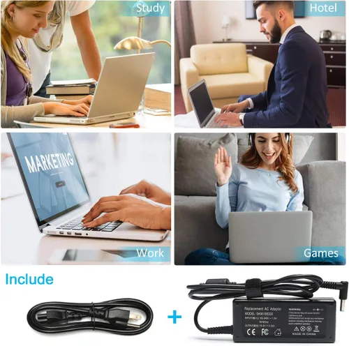 Miniatura 7 de 65W AC Adapter Compatible with HP Envy 13 15 17 15t 15m 17m X360 15-1039wm 15-1033wm 15-1010dx 15-w237cl 15-w110nr 15-ee1093cl 15m-eu0033dx