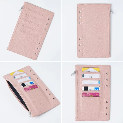 Miniatura 3 de Moterm Flyleaf con cremallera para organizador personal, con ranuras para tarjetas (péble-negro)