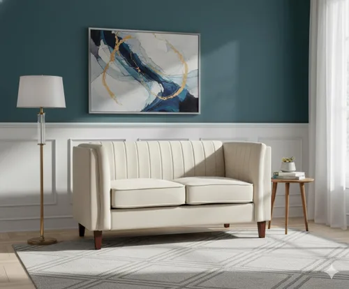Miniatura 37 de Container Furniture Direct Sofá moderno de terciopelo de lujo para sala de estar con espuma de alta densidad, tapicería de tela suave, cojines