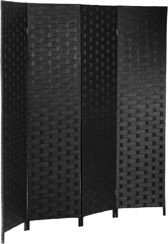 Divisores de habitación y pantallas de privacidad plegables, 4 paneles de 6 pies, divisor de separación de habitación portátil plegable de 6 pies,