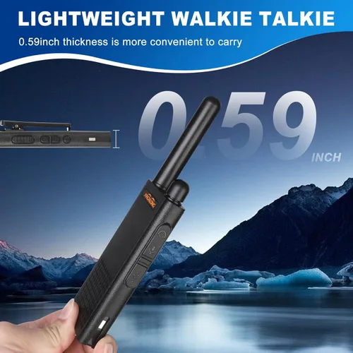 Miniatura 3 de Walkie Talkies T26 Radios bidireccionales ultrafinas y ligeras de largo alcance con 16 canales FRS, batería recargable de iones de litio, carga tipo