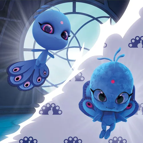 Miniatura 4 de Miraculous Ladybug - Kwami Mon Ami Duusu, juguetes de peluche de pavo real de 9 pulgadas para niños, juguete de peluche súper suave con ojos