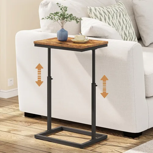 Miniatura 18 de TUTOTAK Mesa auxiliar, mesa auxiliar, mesa de sofá alta, mesa de sofá, sala de estar, dormitorio, negro TB01BK083P