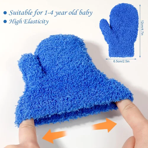 Miniatura 2 de ONESING 4 pares de mitones para bebés, guantes suaves para recién nacidos, guantes de invierno para bebés y niñas